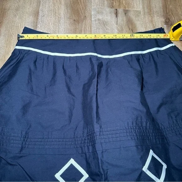Loft Abstract Zig Zag Navy A-Line Skirt Size 6 - Picture 9 of 10
